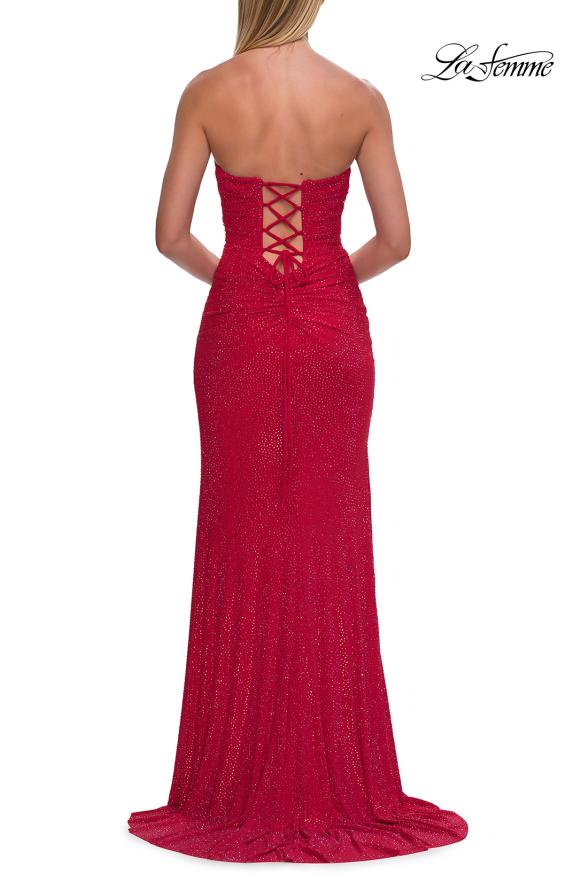 La Femme 33383 - Lace-Up Back Sparkle Beaded Dress