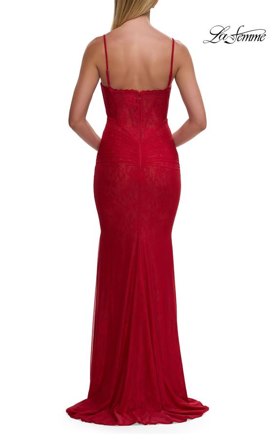 La Femme 33443 - Dep V-Neckline Lace Sheath Gown