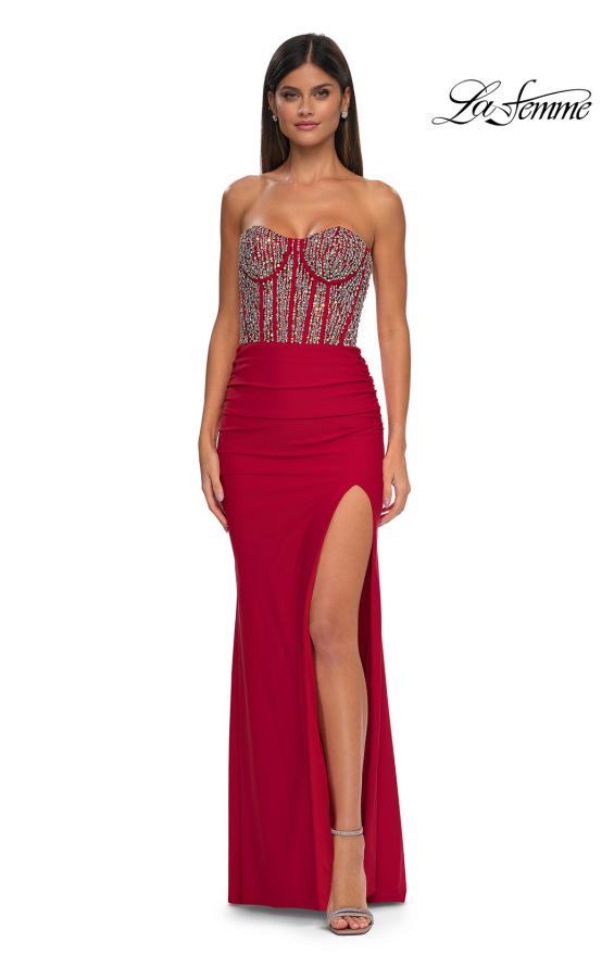 La Femme 32669 - Rhinestone Corset Prom Gown