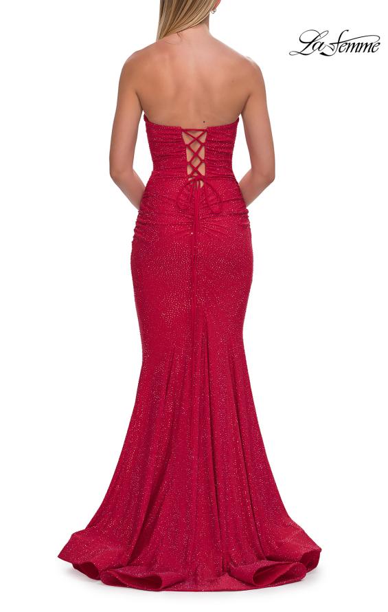 La Femme 33360 - Ruched Beaded Mermaid Prom Gown