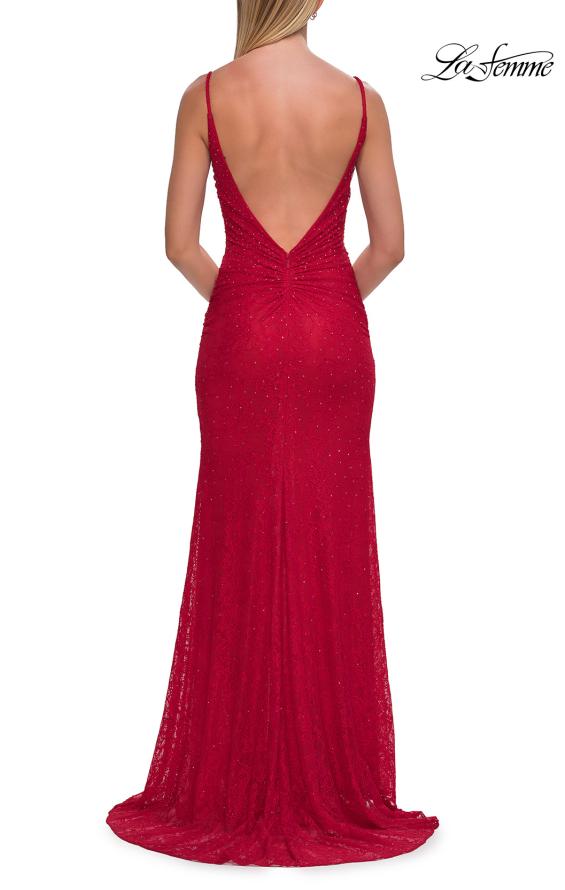 La Femme 33293 - Sleeveless Open Back Lace Prom Gown