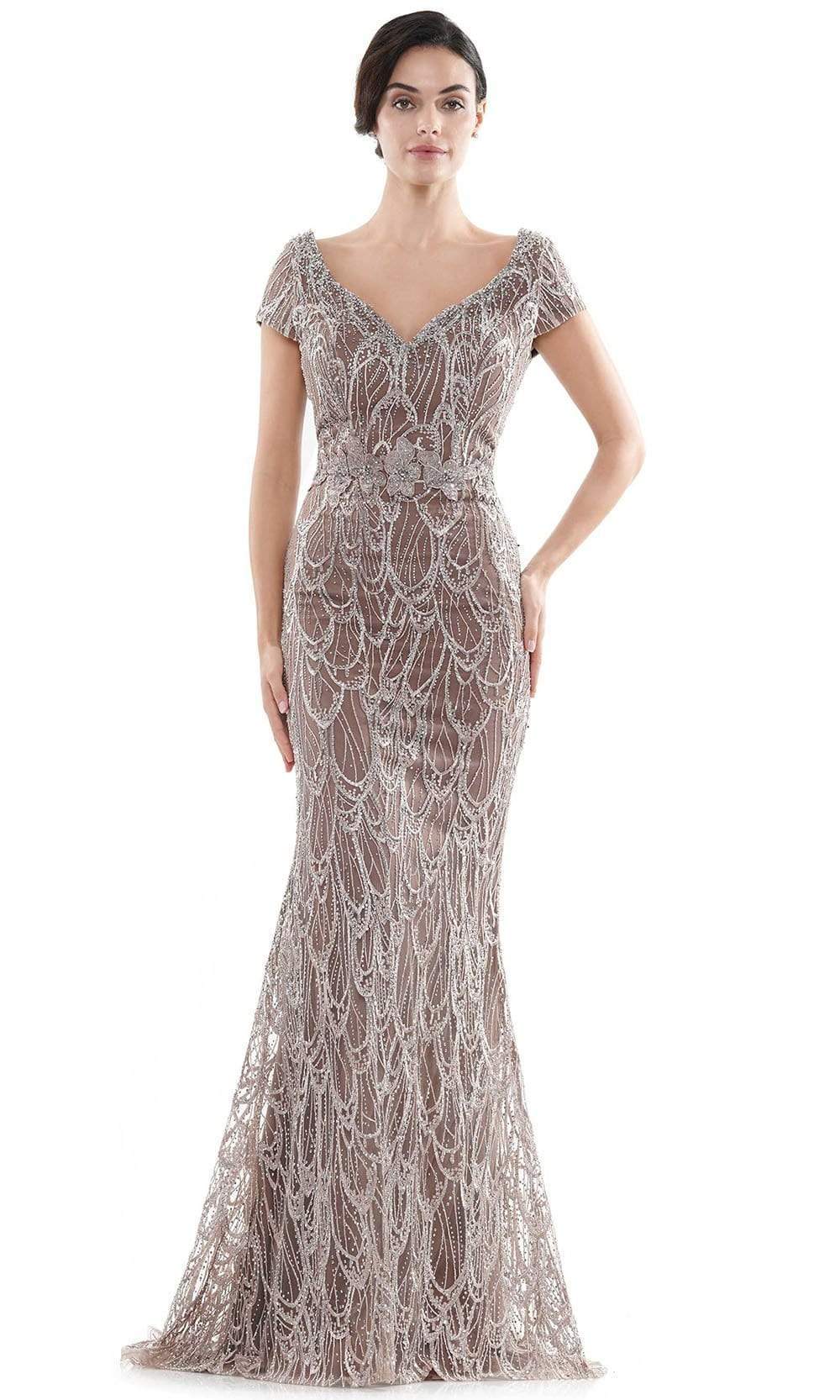Rina di Montella RD2716-1 - Fitted Embroidered Dress with Cap Sleeves Mother of the Bride Dresses