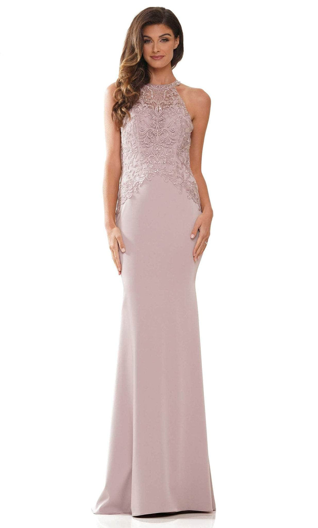 Rina di Montella RD2755 - Sleeveless Halter Neck Evening Dress Special Occasion Dress 4 / Mauve