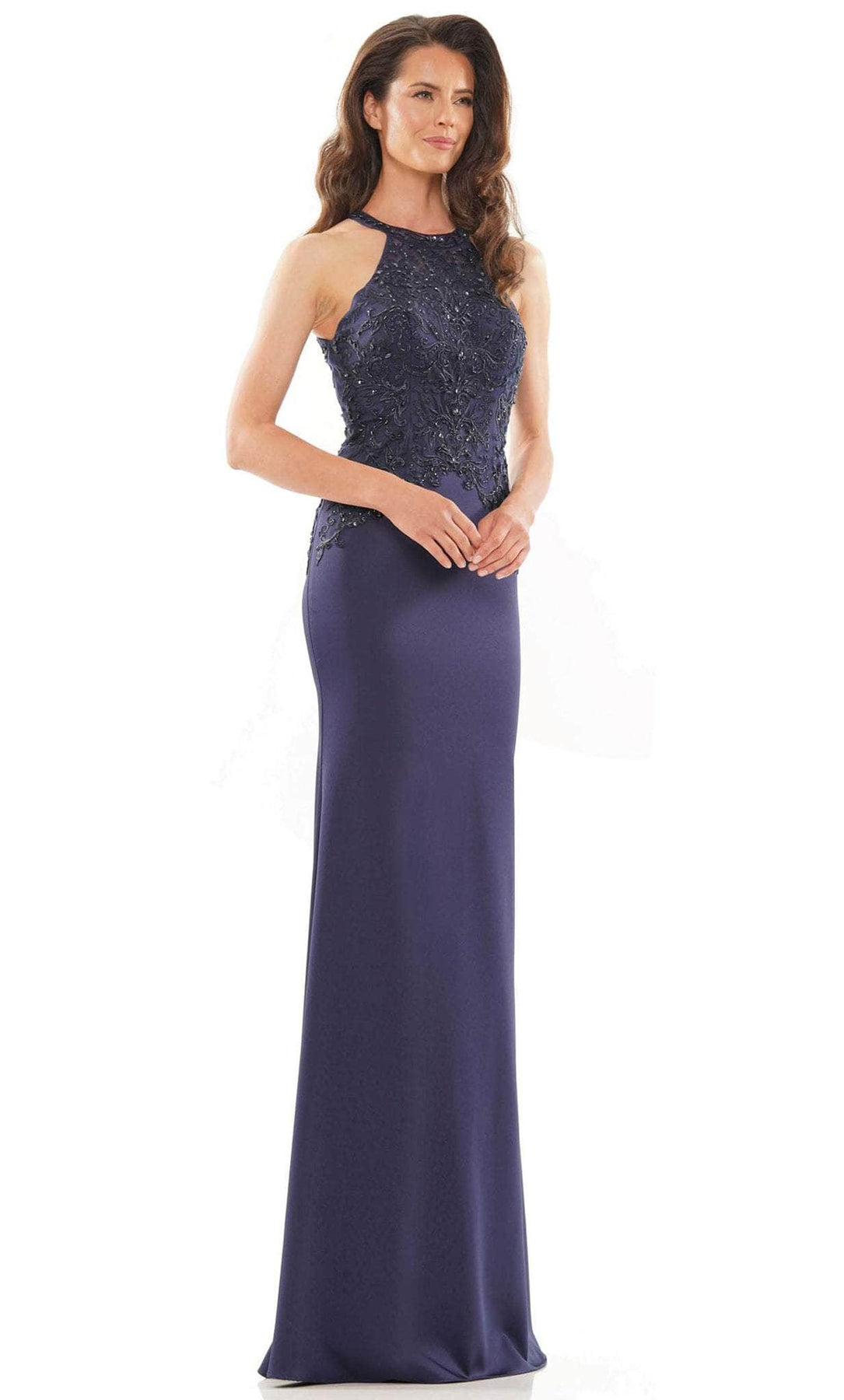 Rina di Montella RD2755 - Sleeveless Halter Neck Evening Dress Special Occasion Dress 4 / Navy