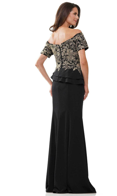 Rina di Montella RD2918-1 - Short Sleeve Crepe Gown with Floral Lace Mother of the Bride Dresses