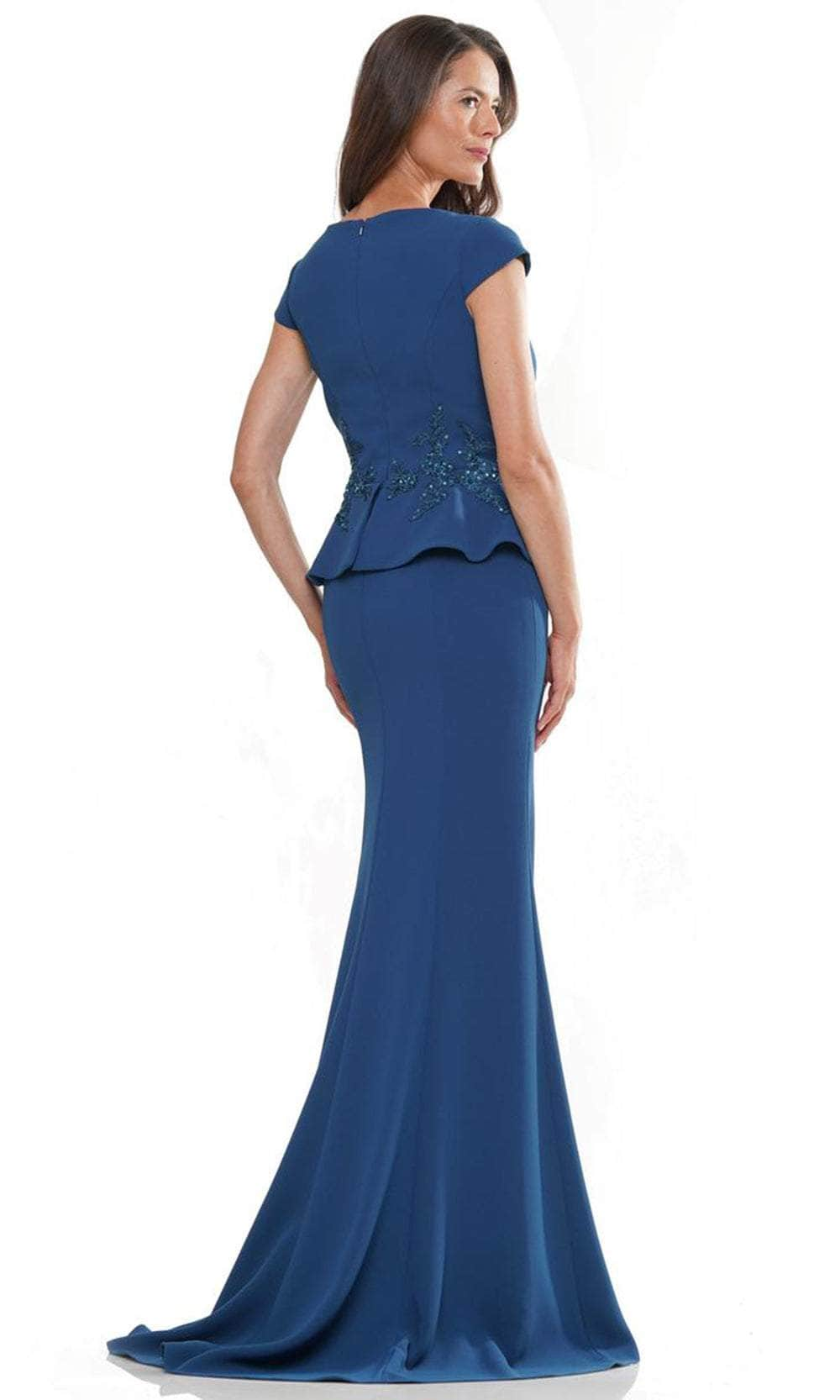 Rina di Montella RD2971 - Embroidered Peplum Detailed Long Gown Mother of the Bride Dresses