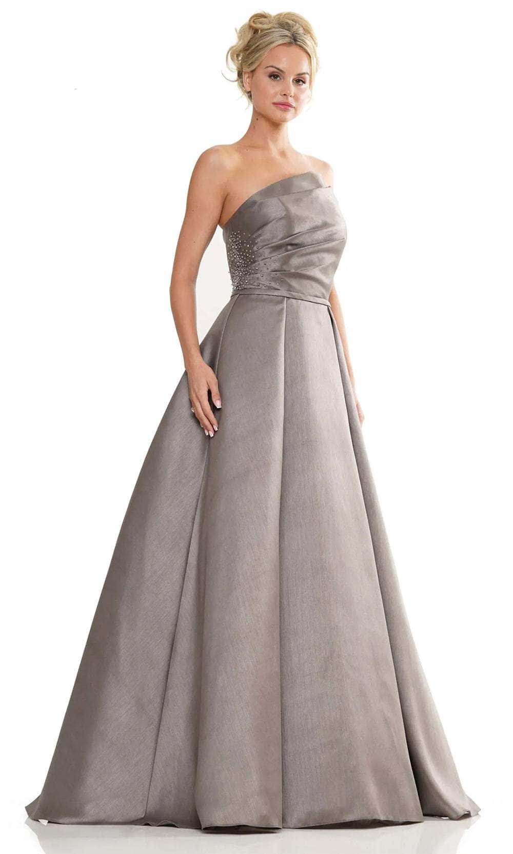 Rina di Montella RD2981 - Strapless A-Line Evening Dress Special Occasion Dresses Dresses 4 / Gunmetal