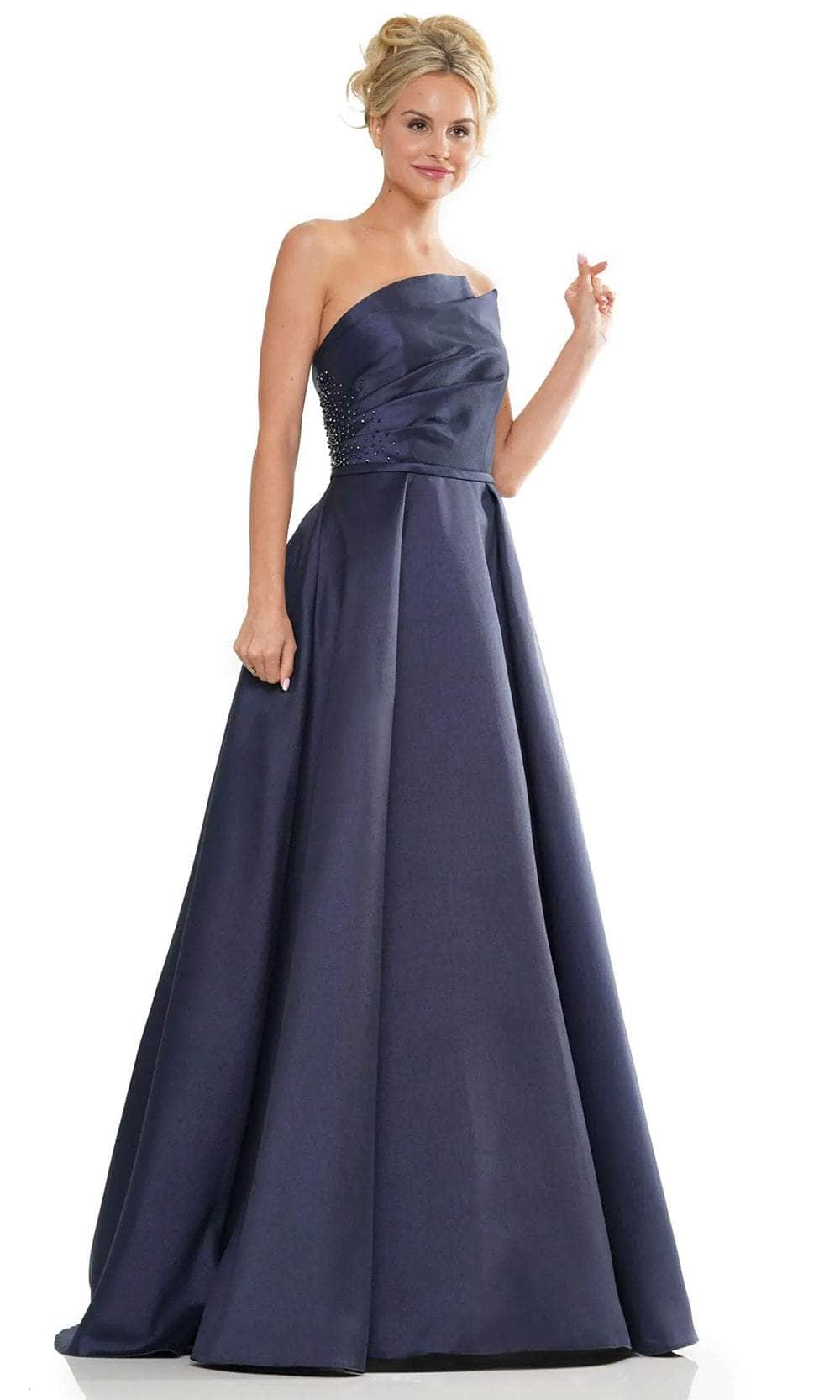 Rina di Montella RD2981 - Strapless A-Line Evening Dress Special Occasion Dresses Dresses 4 / Navy