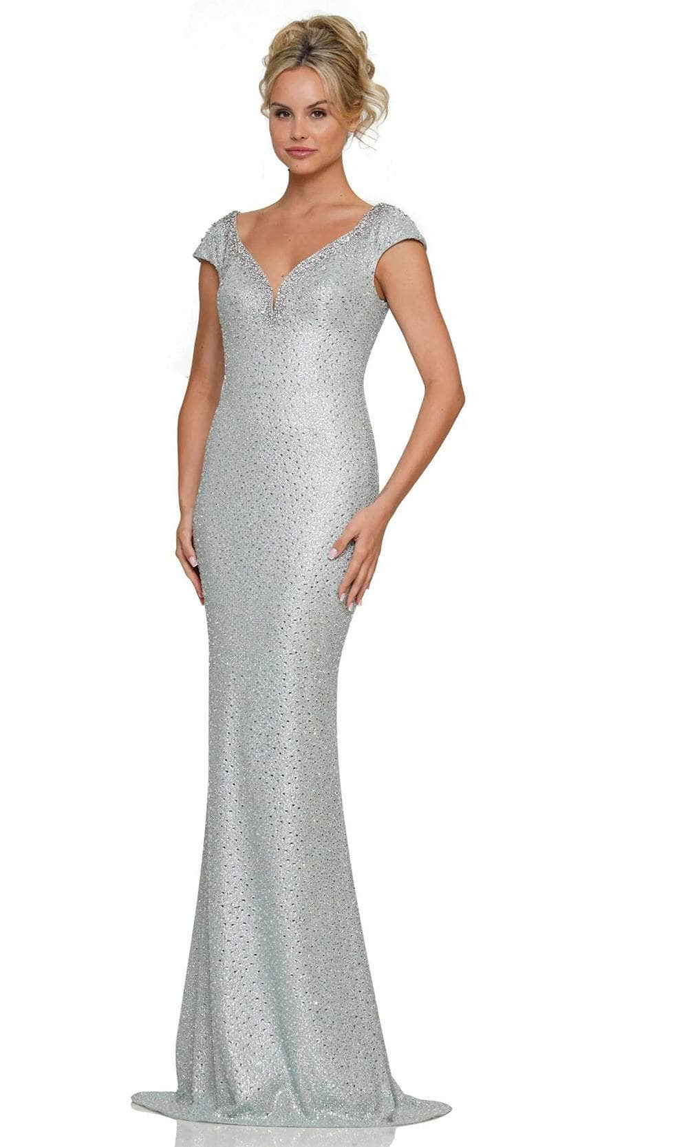 Rina di Montella RD2983 - Bejeweled Mermaid Evening Dress Special Occasion Dresses Dresses 4 / Seaglass