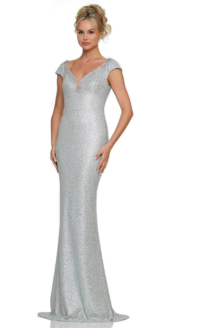 Rina di Montella RD2983 - Bejeweled Mermaid Evening Dress Special Occasion Dresses Dresses 4 / Seaglass