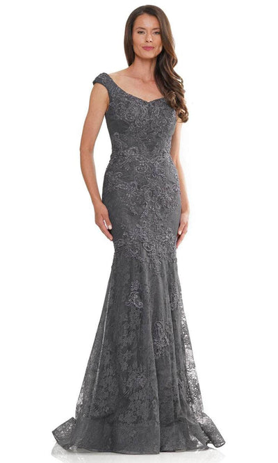 Rina di Montella RD2996 - Cap Sleeve Mermaid Prom Gown Mother of the Bride Dresses 4 / Charcoal