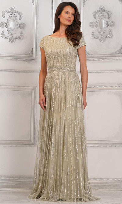 Rina di Montella RD3101-1 - A-line Skirt Bateau Embellished Gown Mother of the Bride Dresses