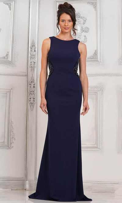 Rina di Montella RD3111 - Beaded Cowl Evening Dress Special Occasion Dresses Dresses 4 / Navy