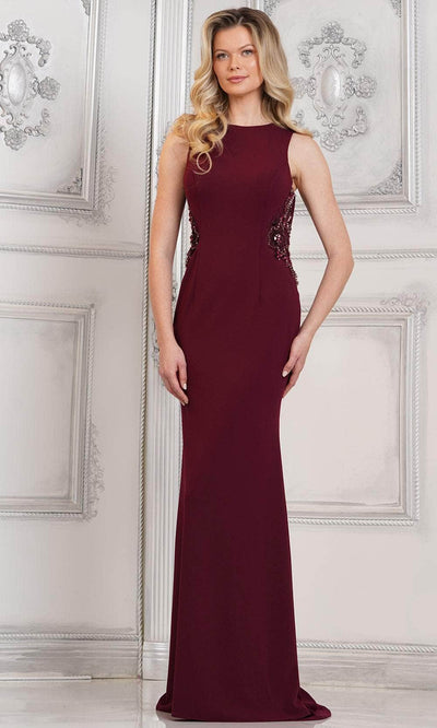 Rina di Montella RD3111 - Beaded Cowl Evening Dress Special Occasion Dresses Dresses 4 / Wine