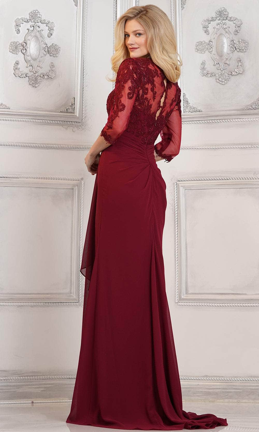 Rina di Montella RD3132 - Beaded Lace Sheath Formal Gown Special Occasion Dress