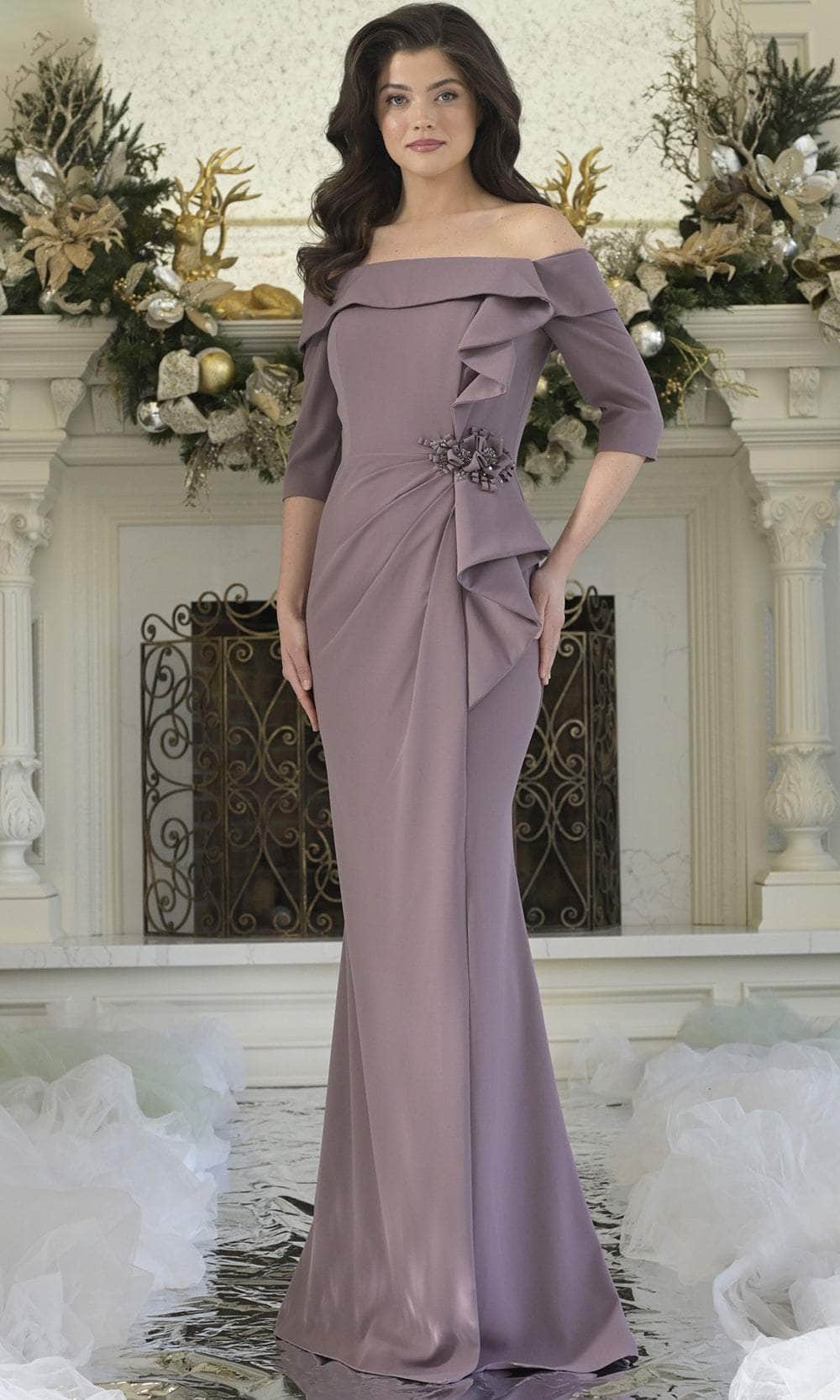 Rina Di Montella RD3202 - Straight Neckline Floral Waist Gown