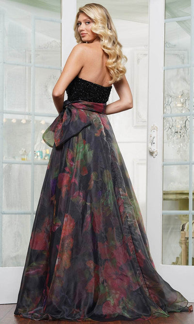 Rina di Montella RD3213-1 - Printed Organza Asymmetric Gown Formal Gowns