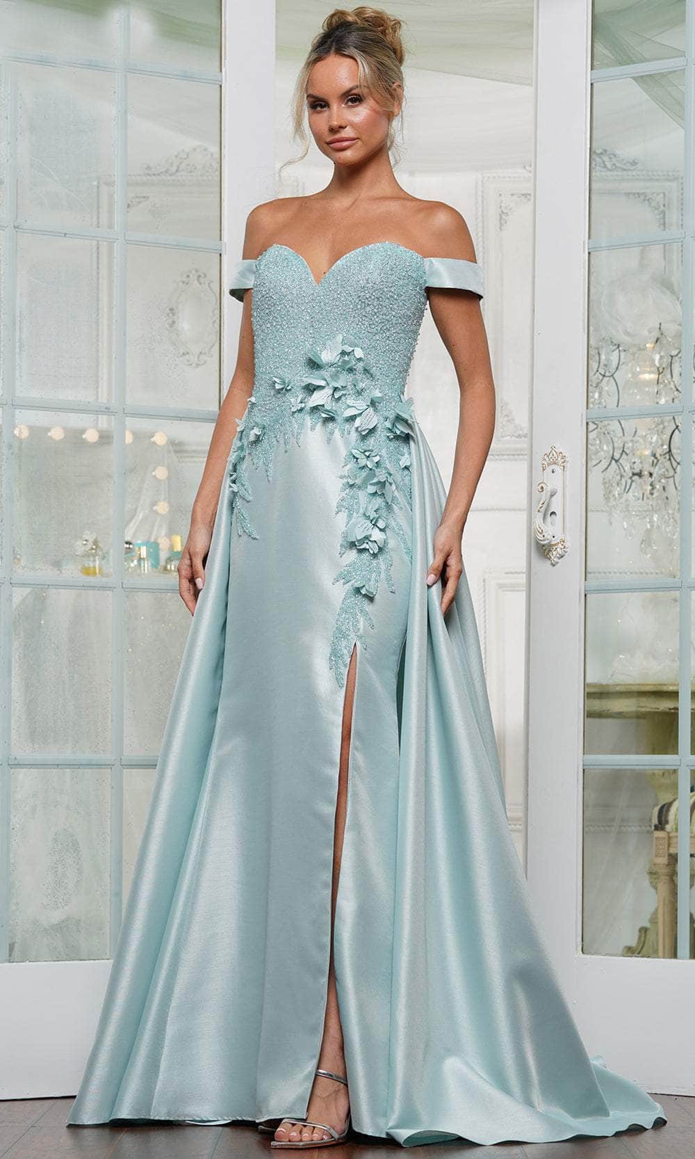 Rina di Montella RD3229-1 - Beaded Sweetheart Long Gown with Overskirt Mother of the Bride Dresses