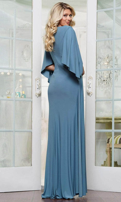 Rina di Montella RD3238-1 - Ruched Bodice V-Neckline Long Gown Mother of the Bride Dresses