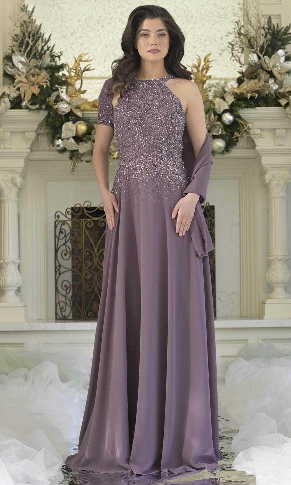 Rina di Montella RD3304-1 - Halter Neck A-line Flowy Dress Mother of the Bride Dresses