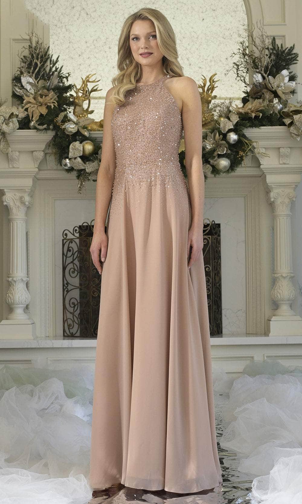 Rina di Montella RD3304-1 - Halter Neck A-line Flowy Dress Mother of the Bride Dresses