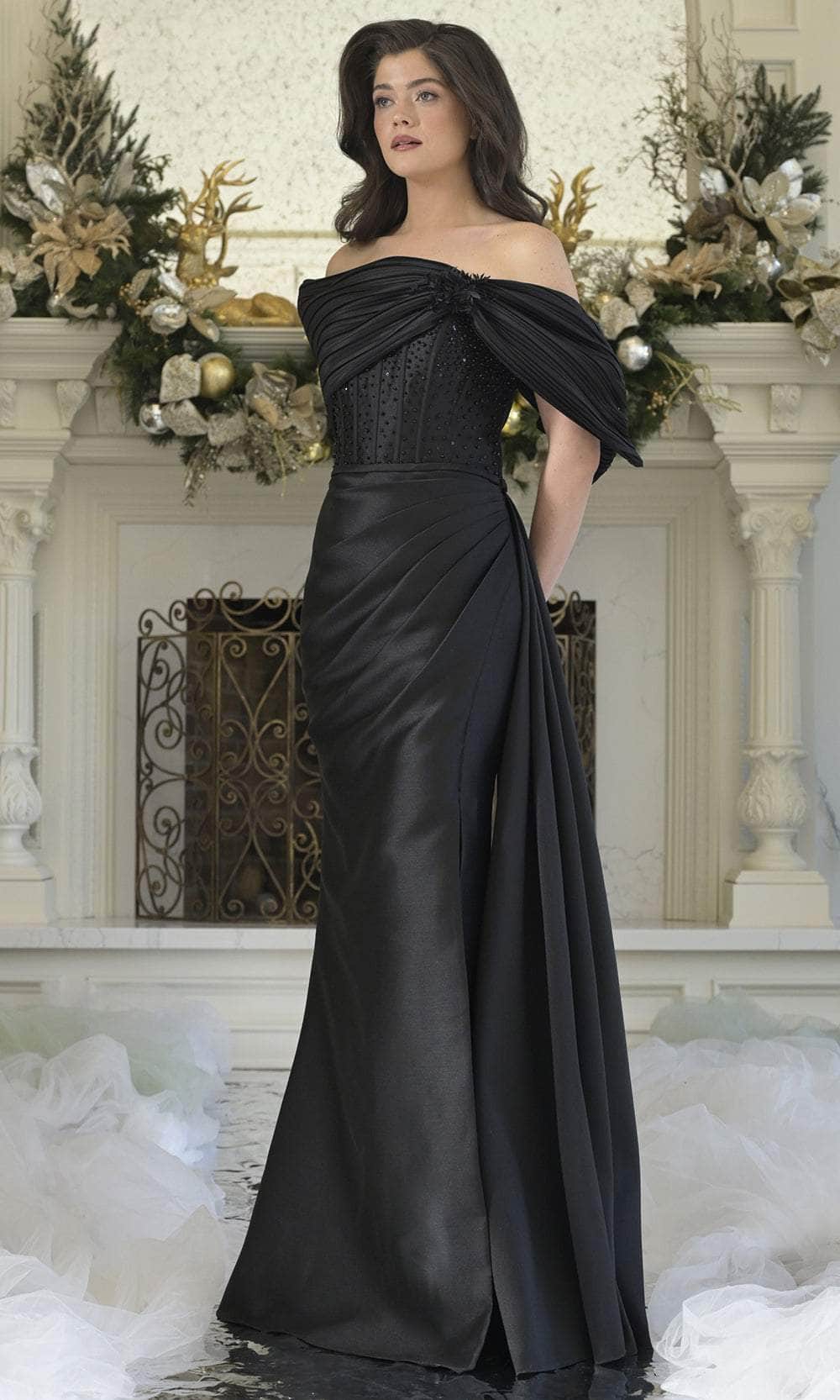 Rina di Montella RD3309-1 - Pleated Draped Sleeve Formal Gown Mother of the Bride Dresses