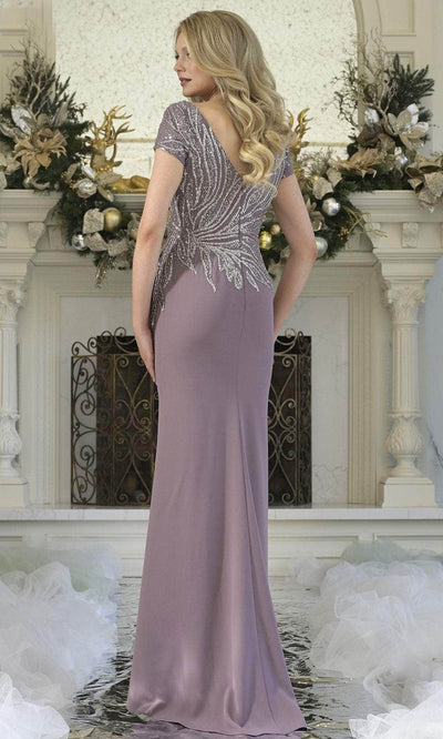 Rina di Montella RD3323-1 - V-Neckline Front Slit Format Gown Mother of the Bride Dresses