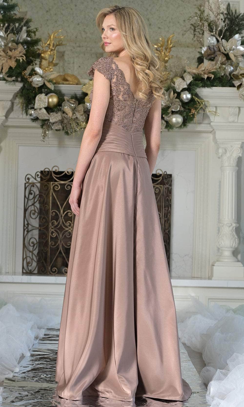 Rina Di Montella RD3327 - Beaded Lace Bodice A-Line Gown Special Occasion Dress