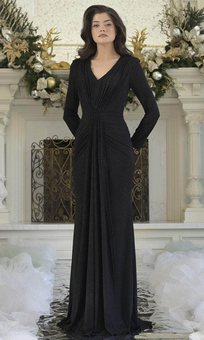 Rina di Montella RD3348-1 - Glittered Jersey V-Neck Formal Gown Mother of the Bride Dresses