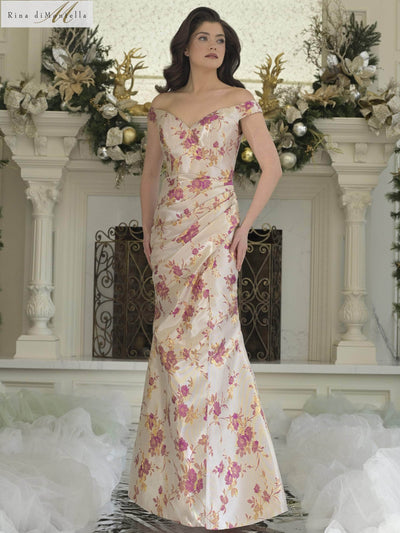 Rina Di Montella RD3350 - Sweetheart Floral Print Gown Evening Dresses