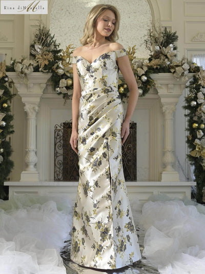 Rina Di Montella RD3350 - Sweetheart Floral Print Gown Evening Dresses