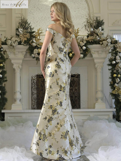 Rina Di Montella RD3350 - Sweetheart Floral Print Gown Evening Dresses
