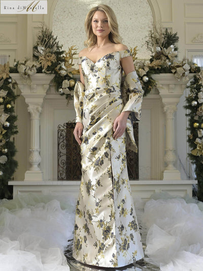Rina Di Montella RD3350 - Sweetheart Floral Print Gown Evening Dresses