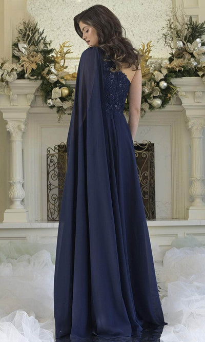 Rina di Montella RD3354-1 - Asymmetric A-line Gown with Embroidery Formal Gowns