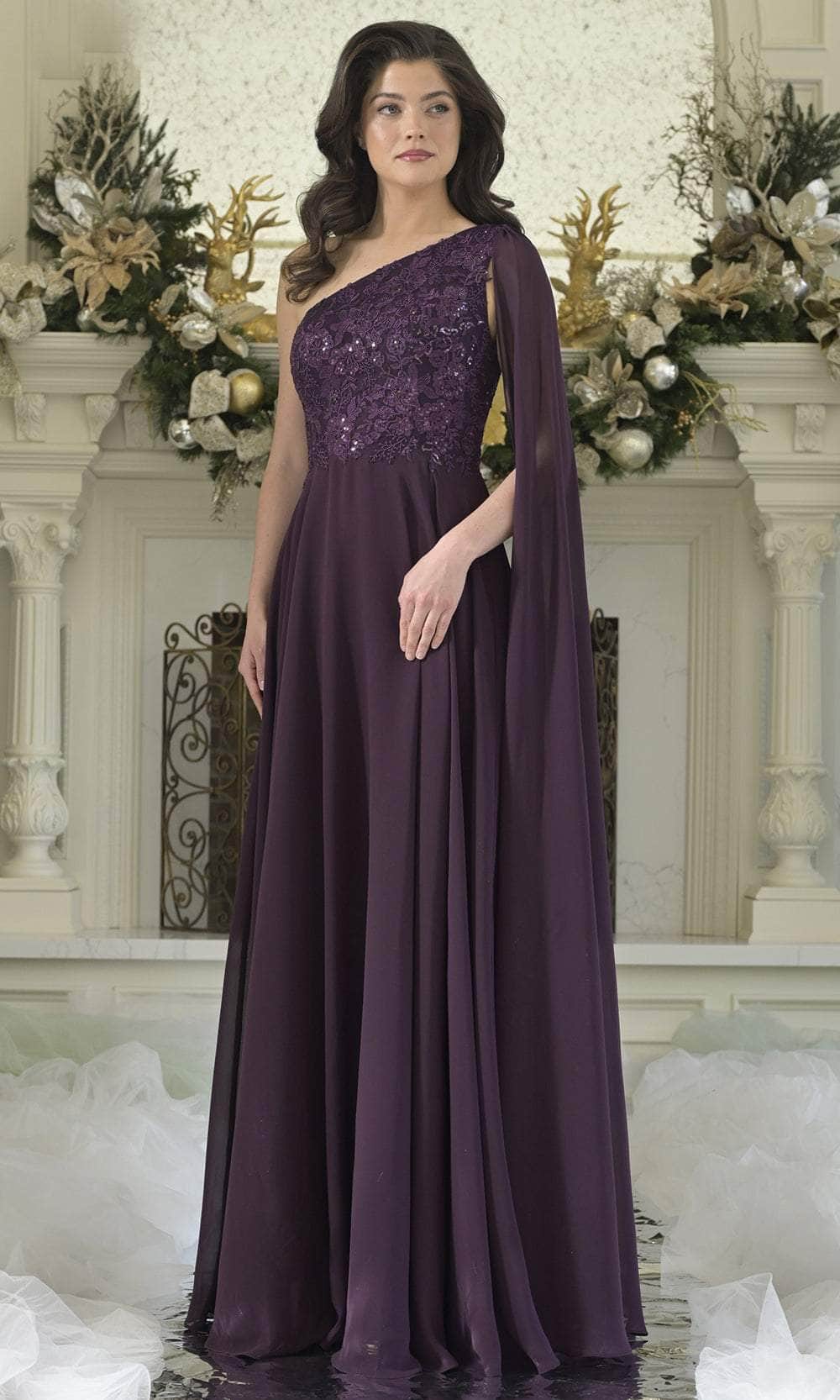 Rina di Montella RD3354-1 - Asymmetric A-line Gown with Embroidery Formal Gowns