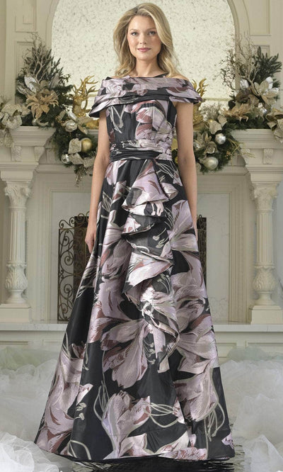 Rina di Montella RD3361-1 - Cascading Ruffle A-line Evening Dress Formal Gowns