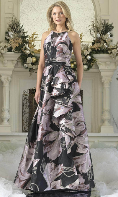 Rina di Montella RD3361-1 - Cascading Ruffle A-line Evening Dress Formal Gowns