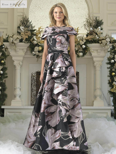 Rina Di Montella RD3361 - Sleeveless A-line Print Gown Mother-of-the-Bride-Dress
