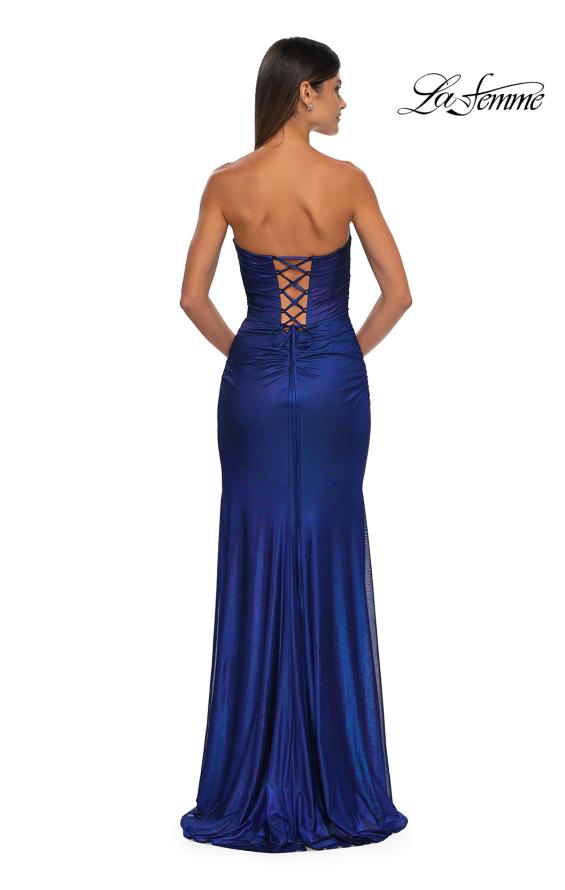 La Femme 32946 - Metallic Net Jersey Prom Gown