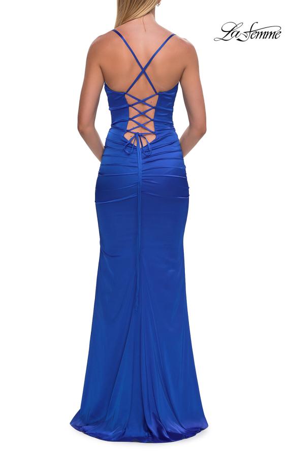 La Femme 33611 - V-Neckline Long Fitted Gown