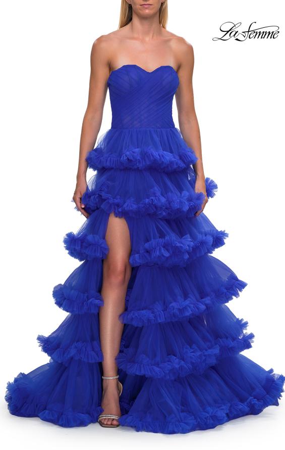 La Femme 33717 - Sweetheart Ruffle Tulle Statement Gown Prom Dresses