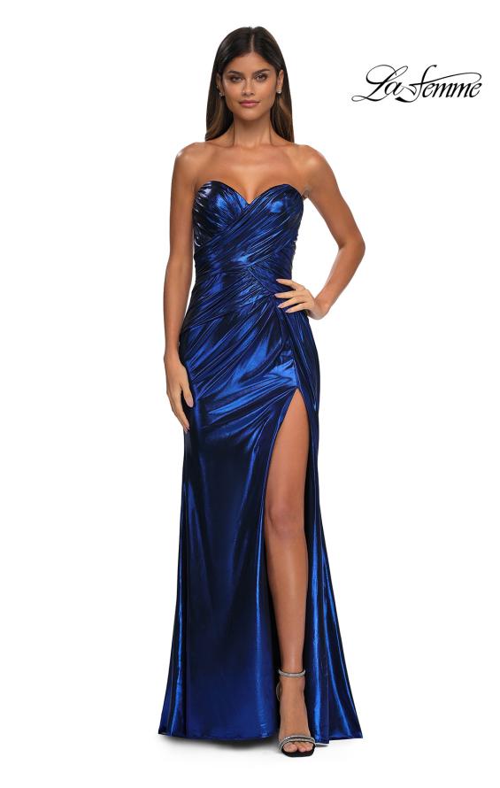 La Femme 32375 - Strapless Metallic Jersey Prom Gown