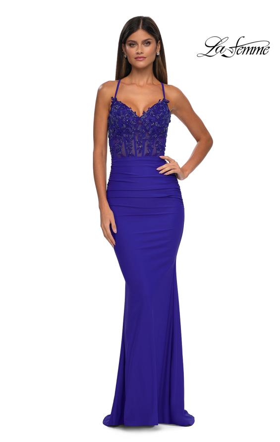La Femme 32920 - Embellished Corset Sleeveless Prom Gown