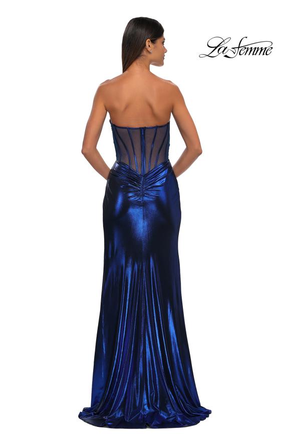 La Femme 32375 - Strapless Metallic Jersey Prom Gown