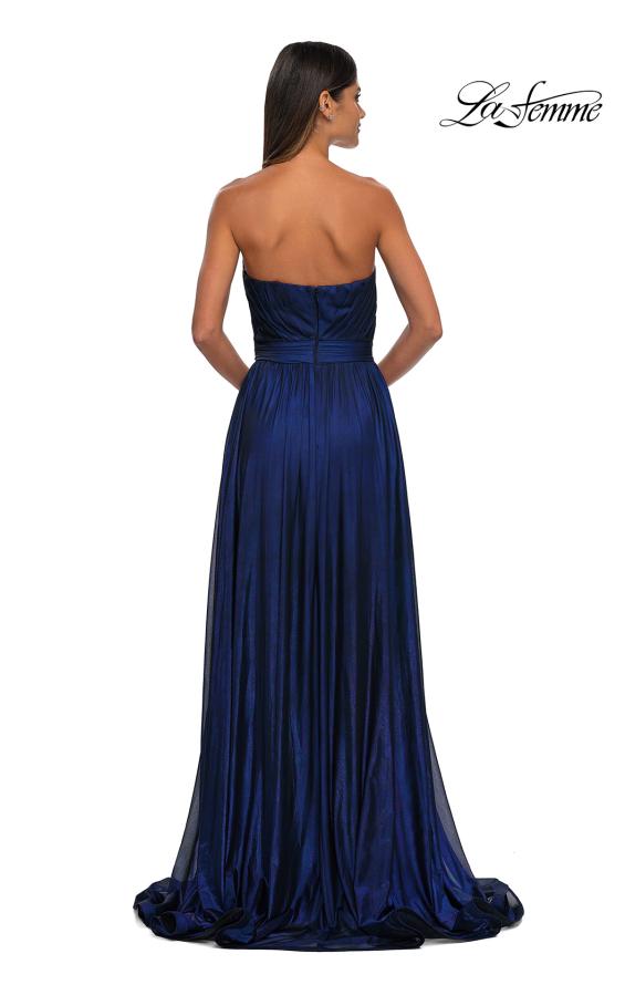 la femme royal blue prom dress 32899 - Long Metallic Net Jersey A-Line Size:3mos Bodysuit/Dress Create a fashion sweetheart neckline Garbo Serafina Blue Floral