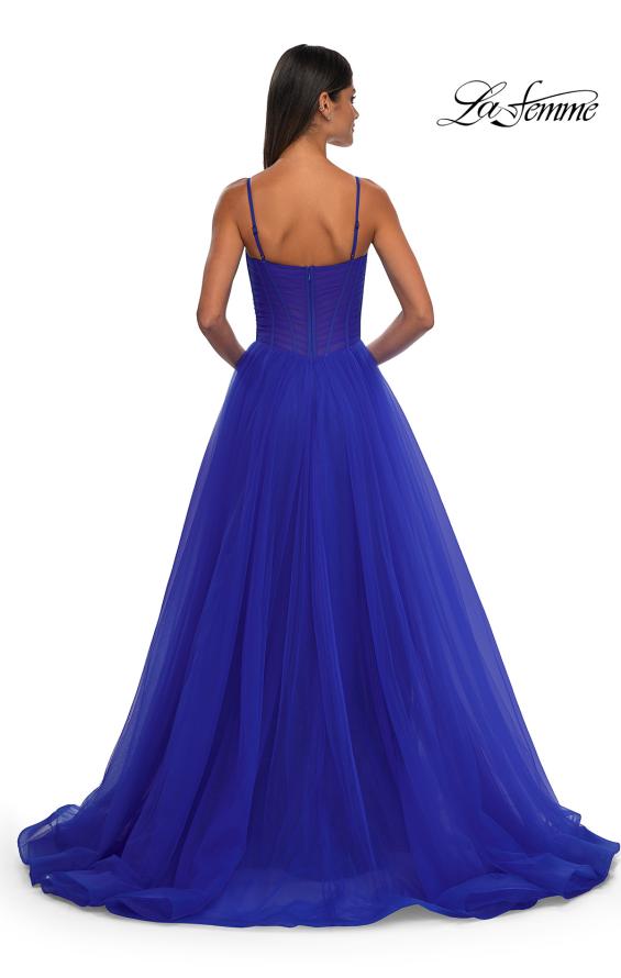 La Femme 32700 - Plunging Neckline Tulle Prom Gown