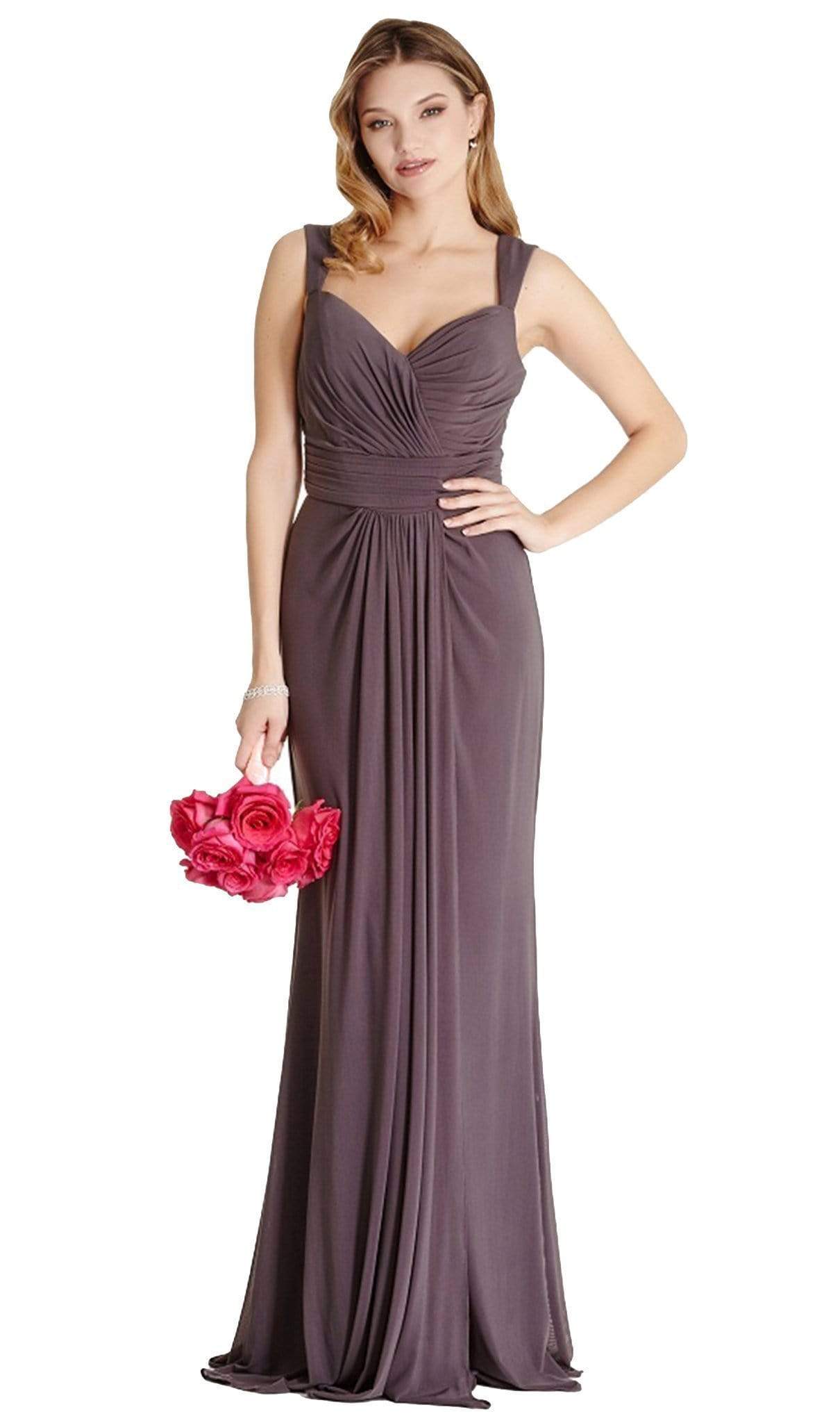Ruched V-neck Evening Fitted Dress Bridesmaid Dresses
