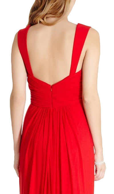 Ruched V-neck Evening Fitted Dress Dress