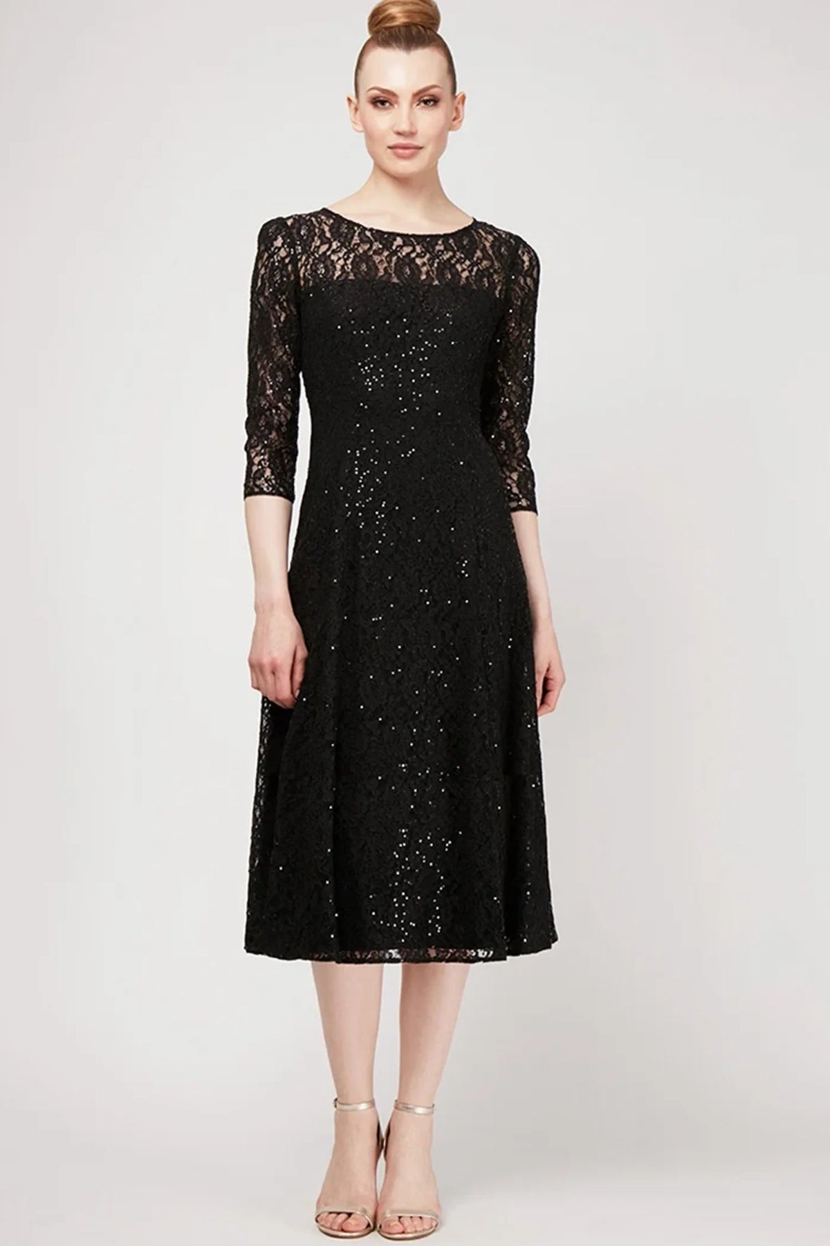 S.L. Fashions 9119133 Lace Back  Dress