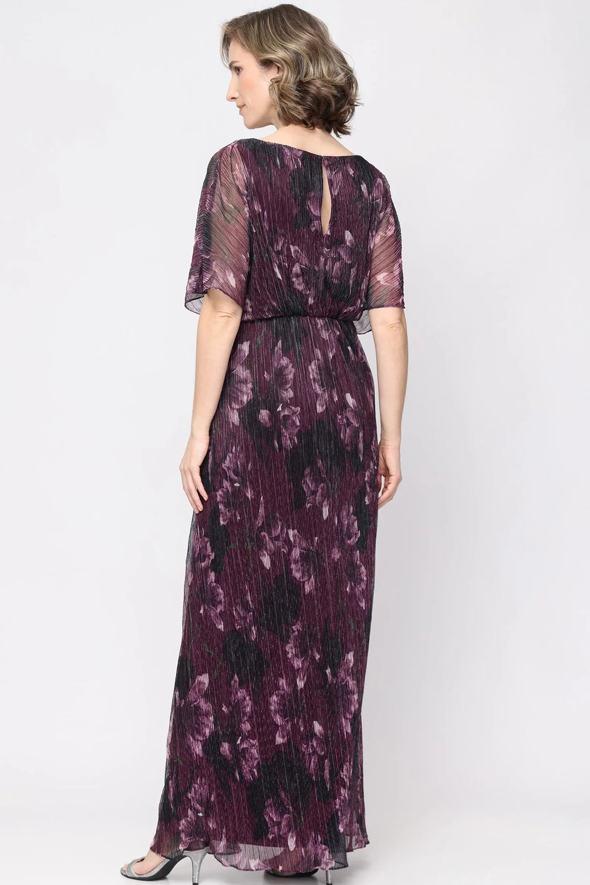 S.L. Fashions Dresses (SLNY) 9455303 Printed Keyhole Back Evening Gown
